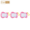 Three pink mini magnetic drawing boards with stylus attached to yellow keychain rings