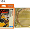 Box of Alice professional guitar strings with a gold foil roll of bronze acoustic guitar strings.