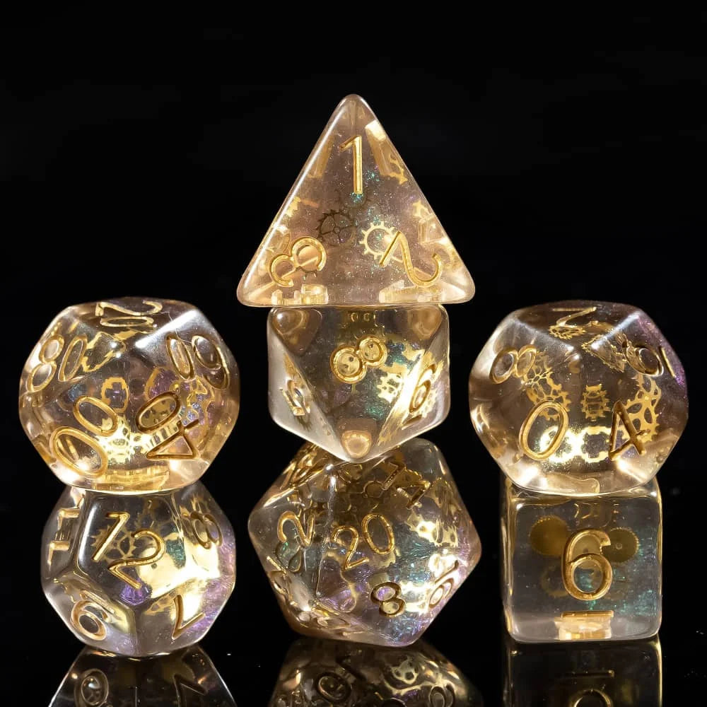 Steampunk Gear Dice Set for Tabletop RPGs