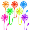 A set of ten Halloween skull and pumpkin fidget toys in various bright colors like orange, red, green, yellow, blue, and purp