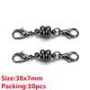 Silver magnetic clasps for jewelry making featuring strong metal connectors and jump rings