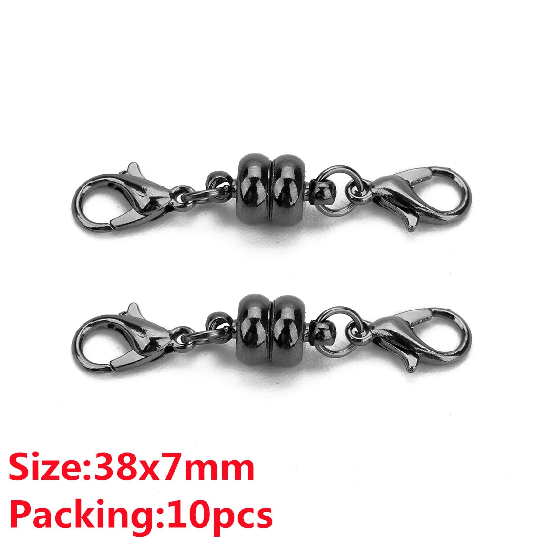Silver magnetic clasps for jewelry making featuring strong metal connectors and jump rings