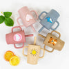 Silicone Baby Sippy Cup with Straw and Handles