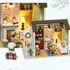DIY Miniature Wooden Dollhouse Kit with LED Lighting