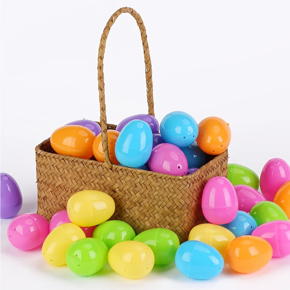 100-Pack Fillable Plastic Easter Eggs for Hunts & DIY Crafts