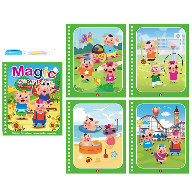 Reusable Water Coloring Book for Kids – Magic Drawing Pad
