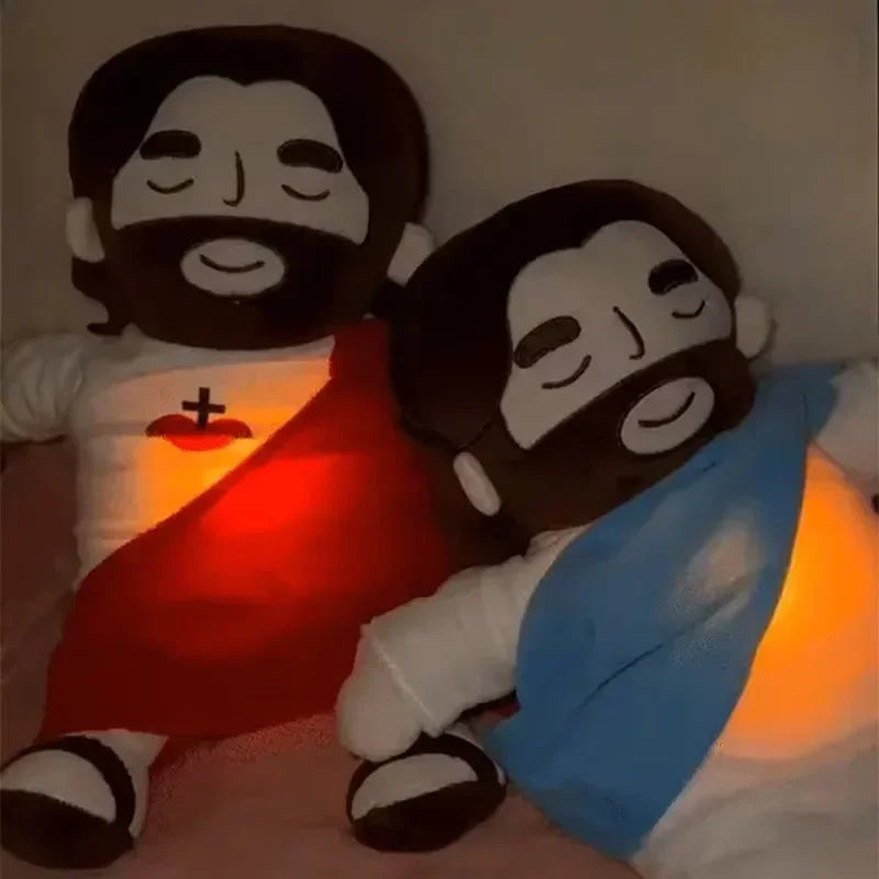 Breathing Jesus Plush Toy with Calming Sacred Heart Design