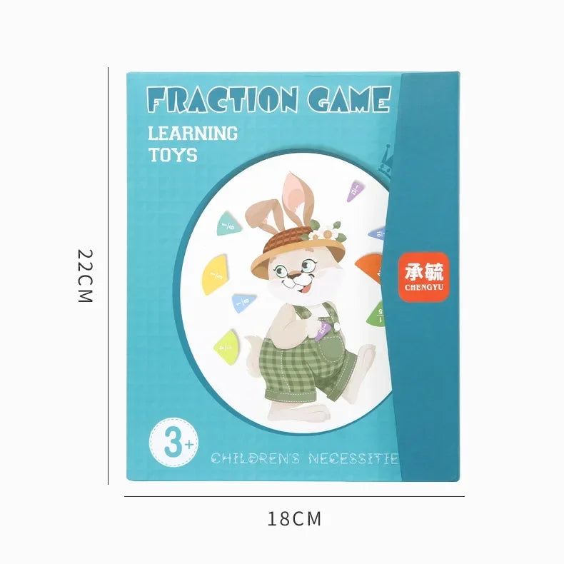 Wooden Magnetic Fraction Learning Book – Montessori Math Toy for Kids