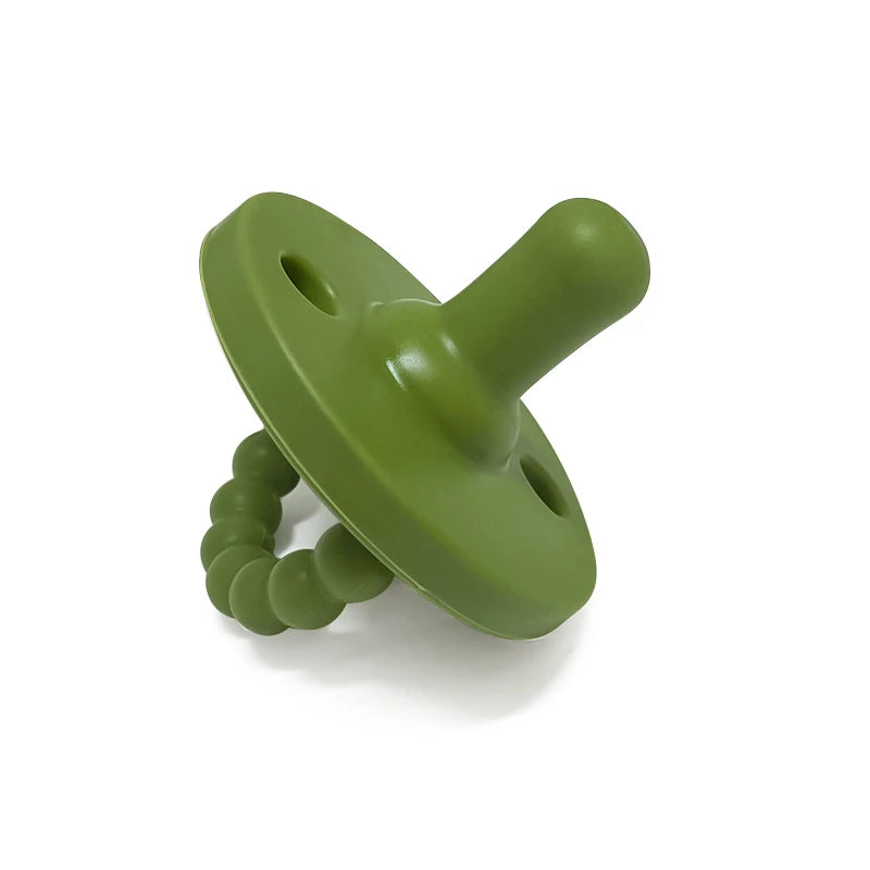 Succionador de silicona de grado alimenticio para bebé, suave y ergonómico.