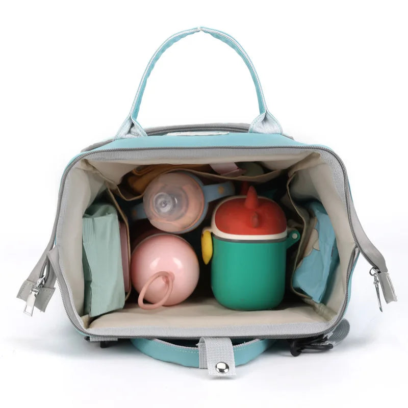 Waterproof Diaper Bag Backpack with Printed Bear Design