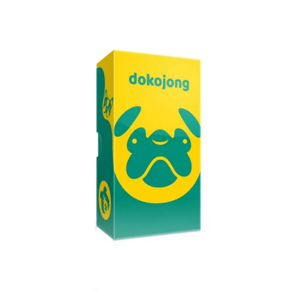 A yellow box for the Dokojong compact strategy board game collection.