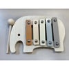 Wooden bear musical instrument set with five colored wooden bars and a mallet