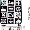High-Contrast Tummy Time Baby Mirror with Crinkle Cloth Book and Teether