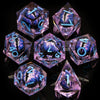 Dragon Eye Resin Dice Set with Liquid Core - 7 Polyhedral Dice for RPG Gaming