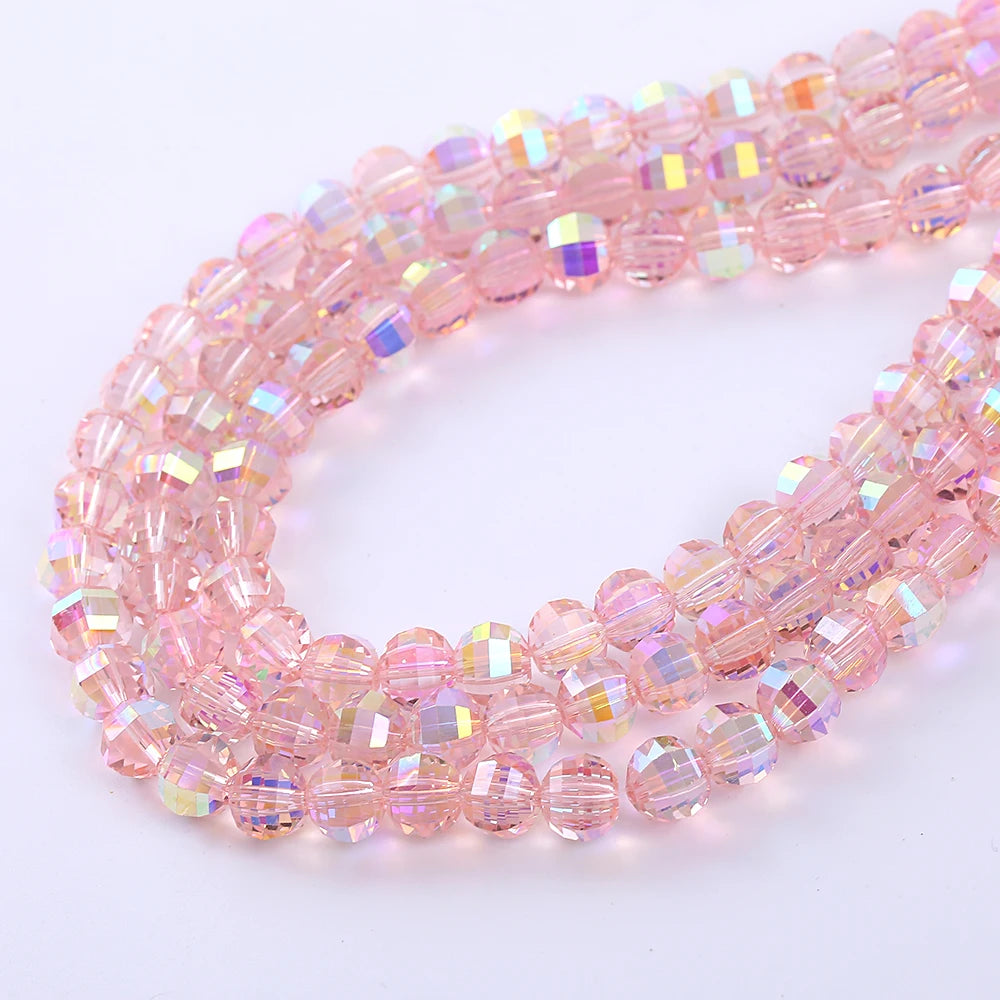 8mm Glass Watermelon Loose Beads for Jewelry Making (50-Pack)