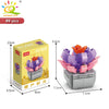 A set of 89 pieces of florist building blocks in various colors used for creating desktop plant decor.