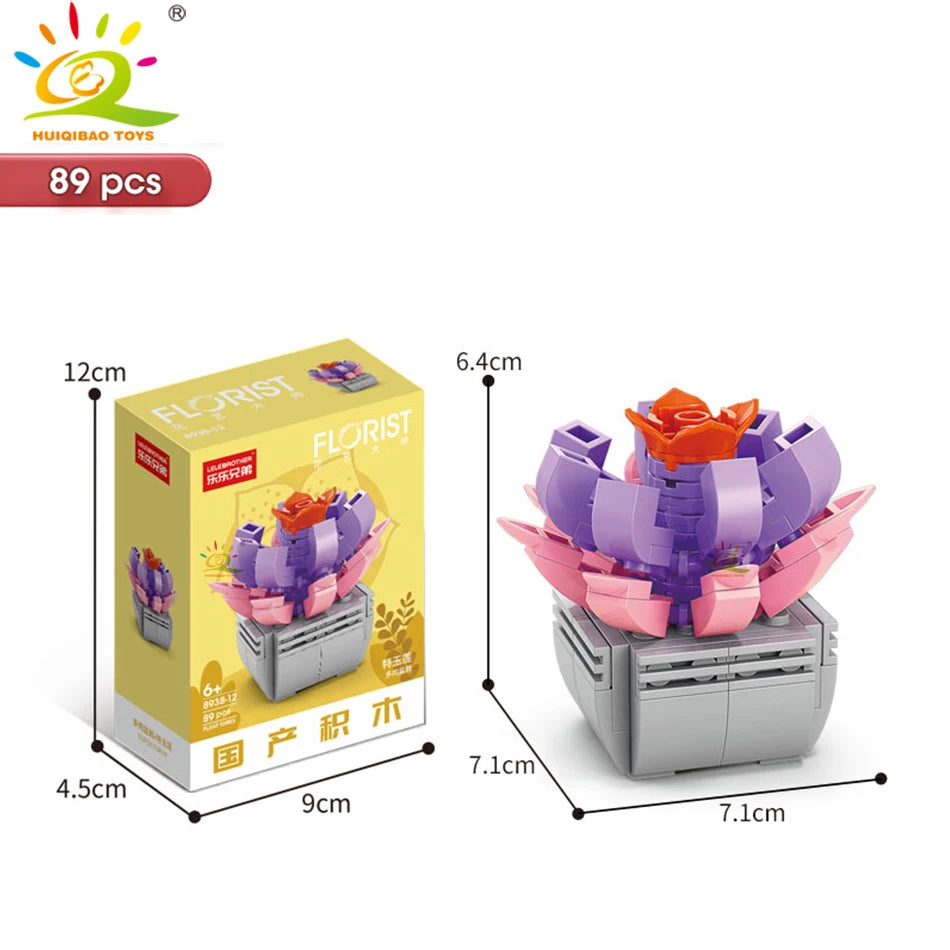 A set of 89 pieces of florist building blocks in various colors used for creating desktop plant decor.