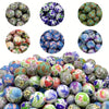 A collection of colorful printed silicone beads in various patterns and colors for DIY jewelry making