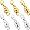 A set of gold and silver magnetic jewelry clasps for necklaces and bracelets.