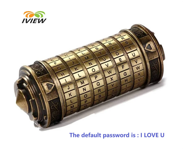 Da Vinci Style Metal Cryptex Love Lock with Rings