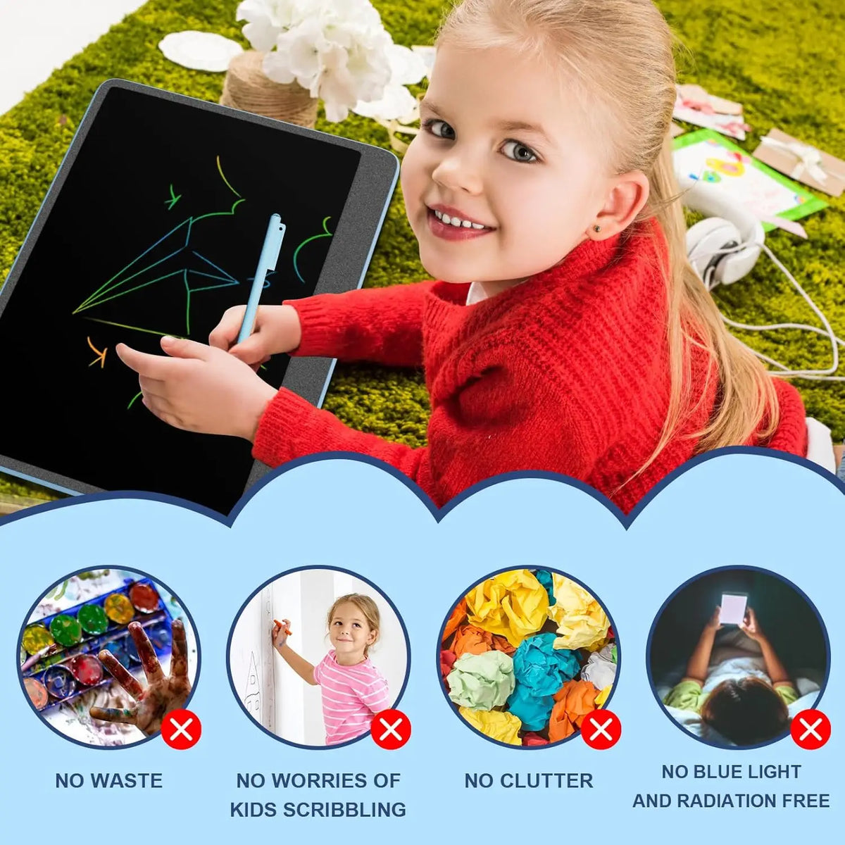 16-Inch LCD Writing Tablet for Kids (2-Pack)