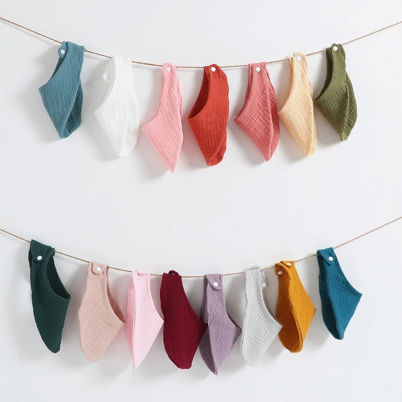 Organic Cotton Muslin Baby Bib with Bandana Style