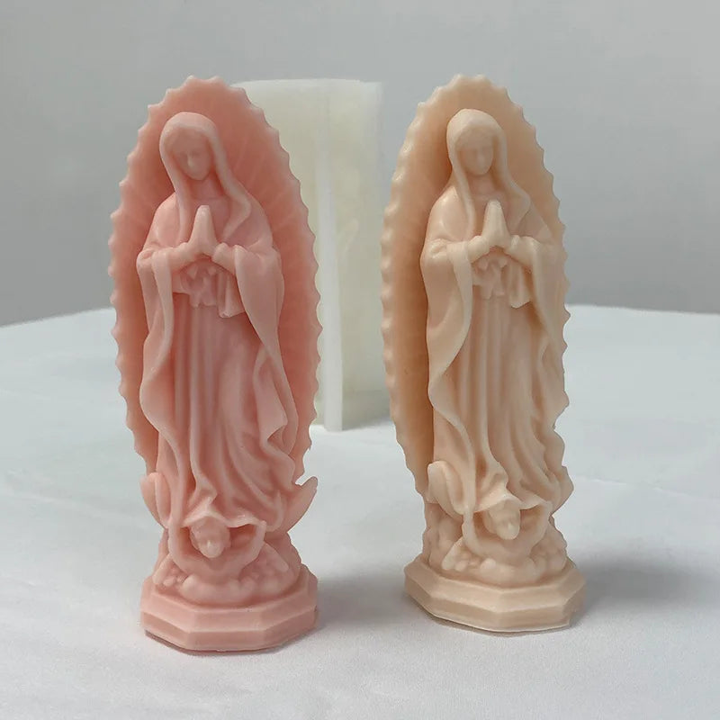 3D Virgin Mary Silicone Mold for Candles, Soap & Resin