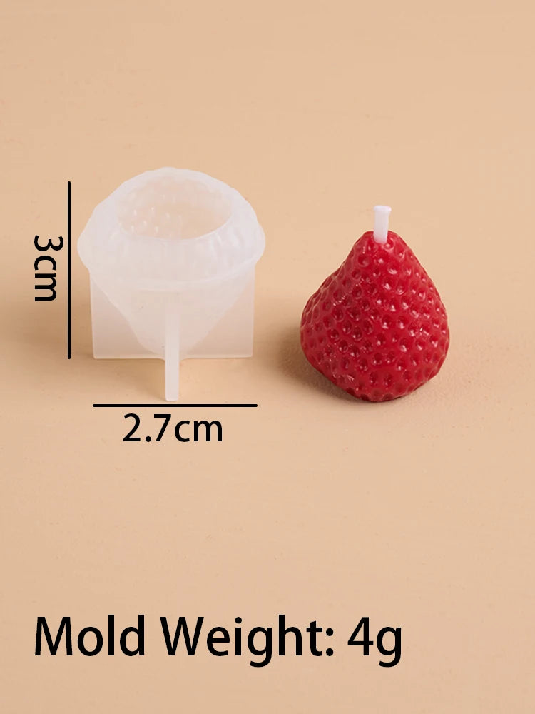 Strawberry Shaped Silicone Candle Mold for DIY Crafts
