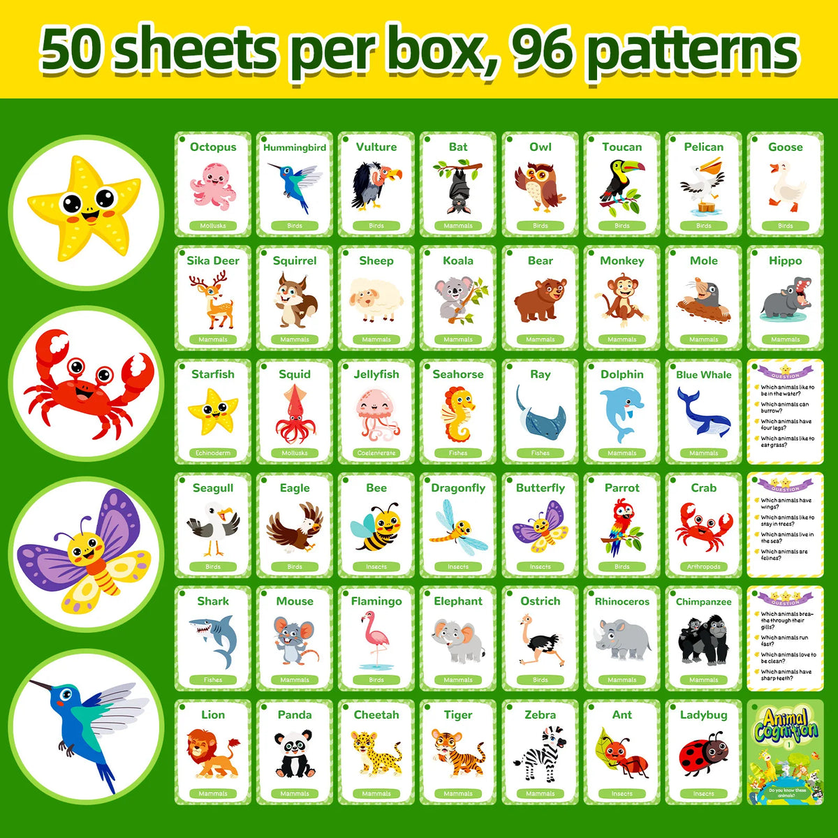 Animal Cognition Flash Cards for Early Learning