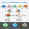 Multiple colors of LED keyboard keycap fidget keychains shown in various shades and glow-in-the-dark options