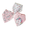 Soft Cotton Baby Bibs (3-Pack) with Cartoon Prints