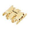 A brass skid plate for an INJORA SCX30 RC crawler, shown from above.