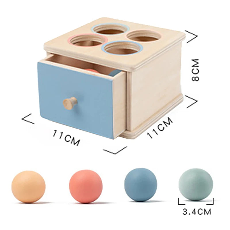 Wooden Color Shape Sorter with Drawer Box – Montessori Learning Toy