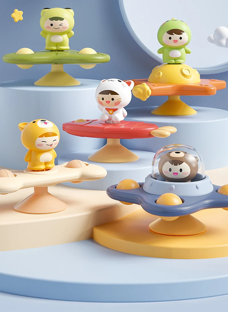 Sensory Spinning Top Bath Toys with Suction Cup