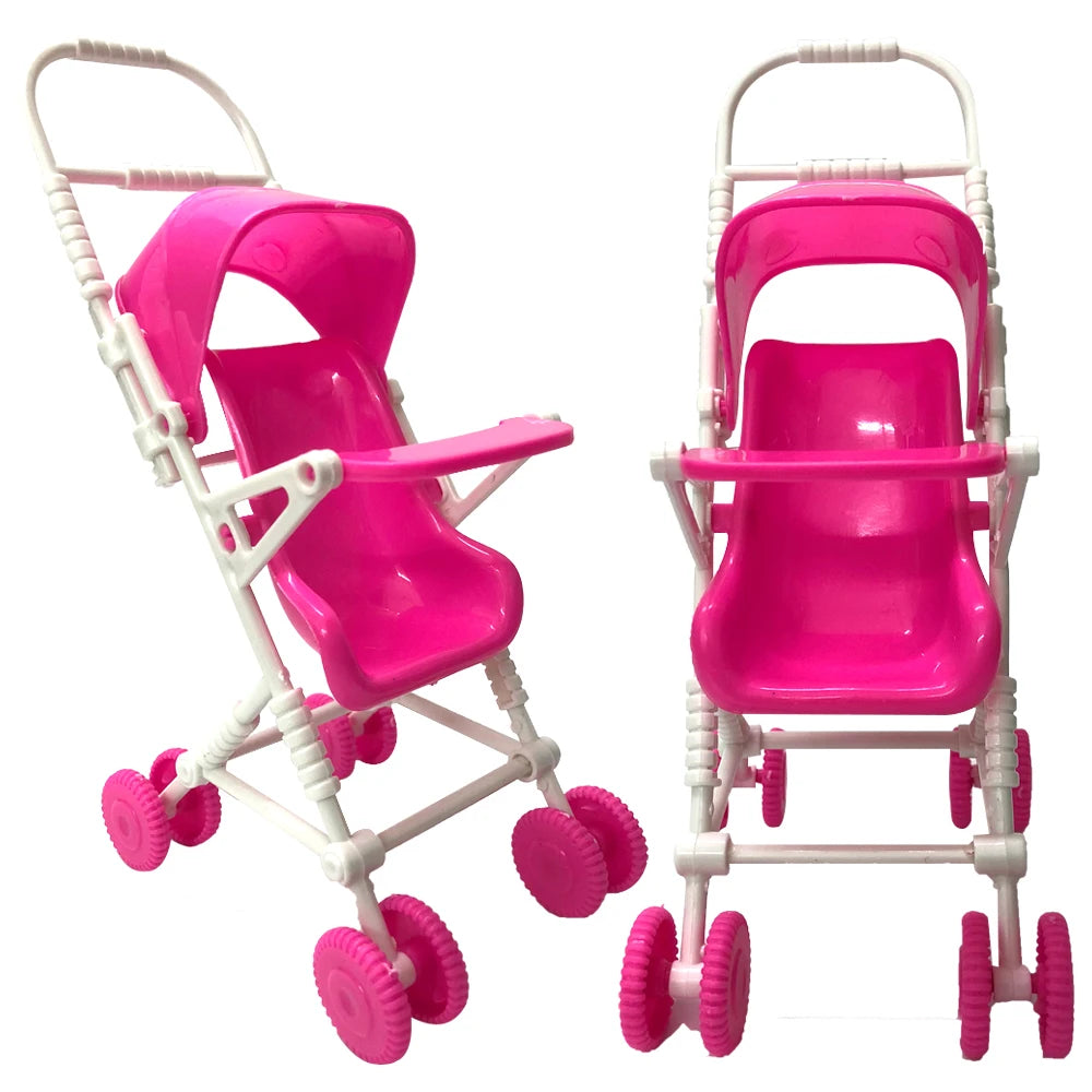 Mini Doll Stroller Trolley with Shoes for 1/12 Scale Dolls
