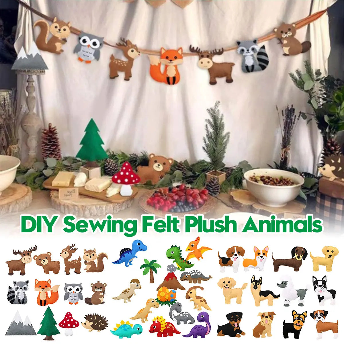 DIY Felt Sewing Craft Kit for Kids – Forest Creatures Plush Toy Making Set
