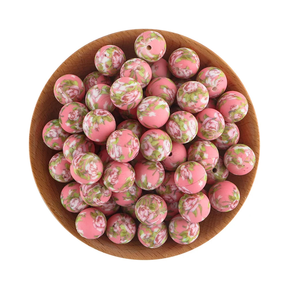 Pink Silicone Round Beads for DIY Jewelry Making