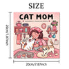 A coloring book cover titled Cat Mom featuring a mother cat and kittens in a cozy scene.