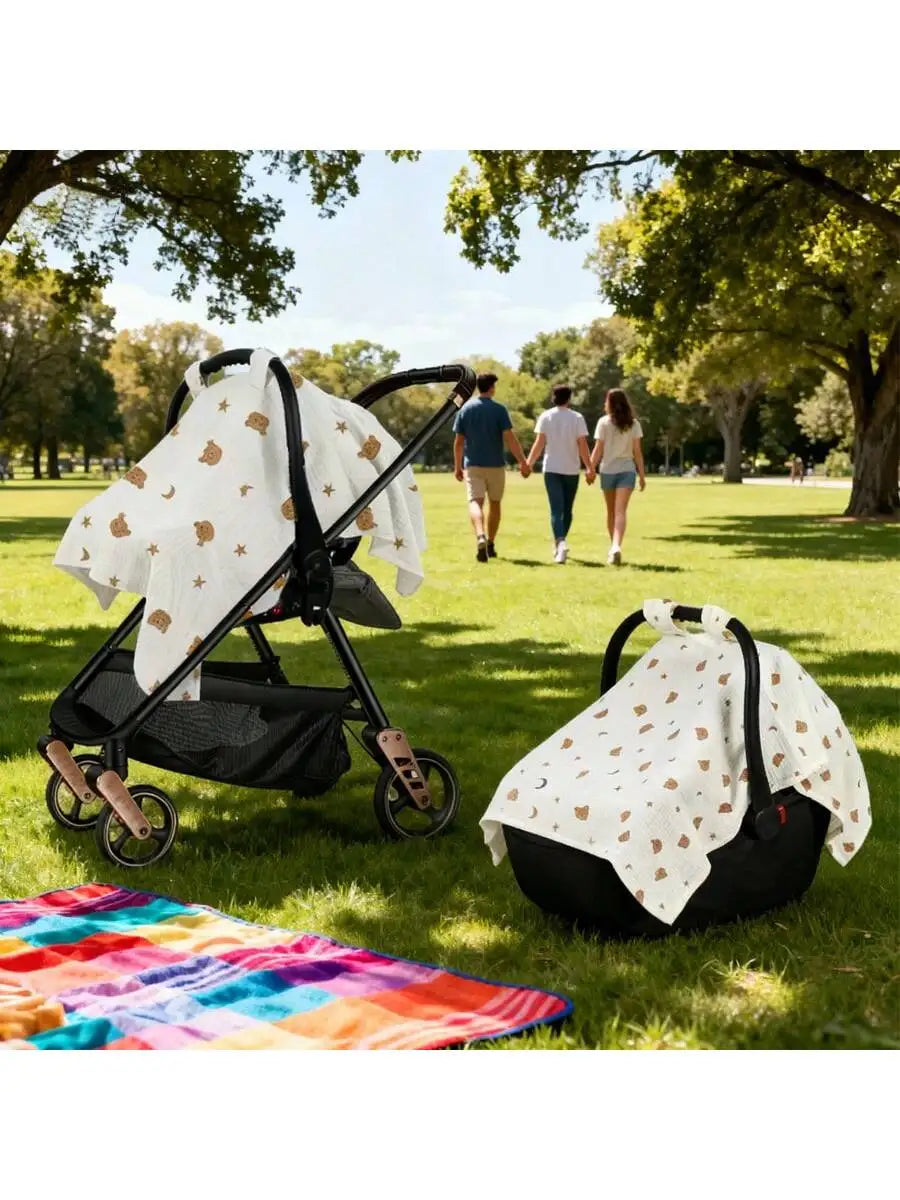 Baby Stroller Sunshade and Dust Cover - Soft Breathable Canopy
