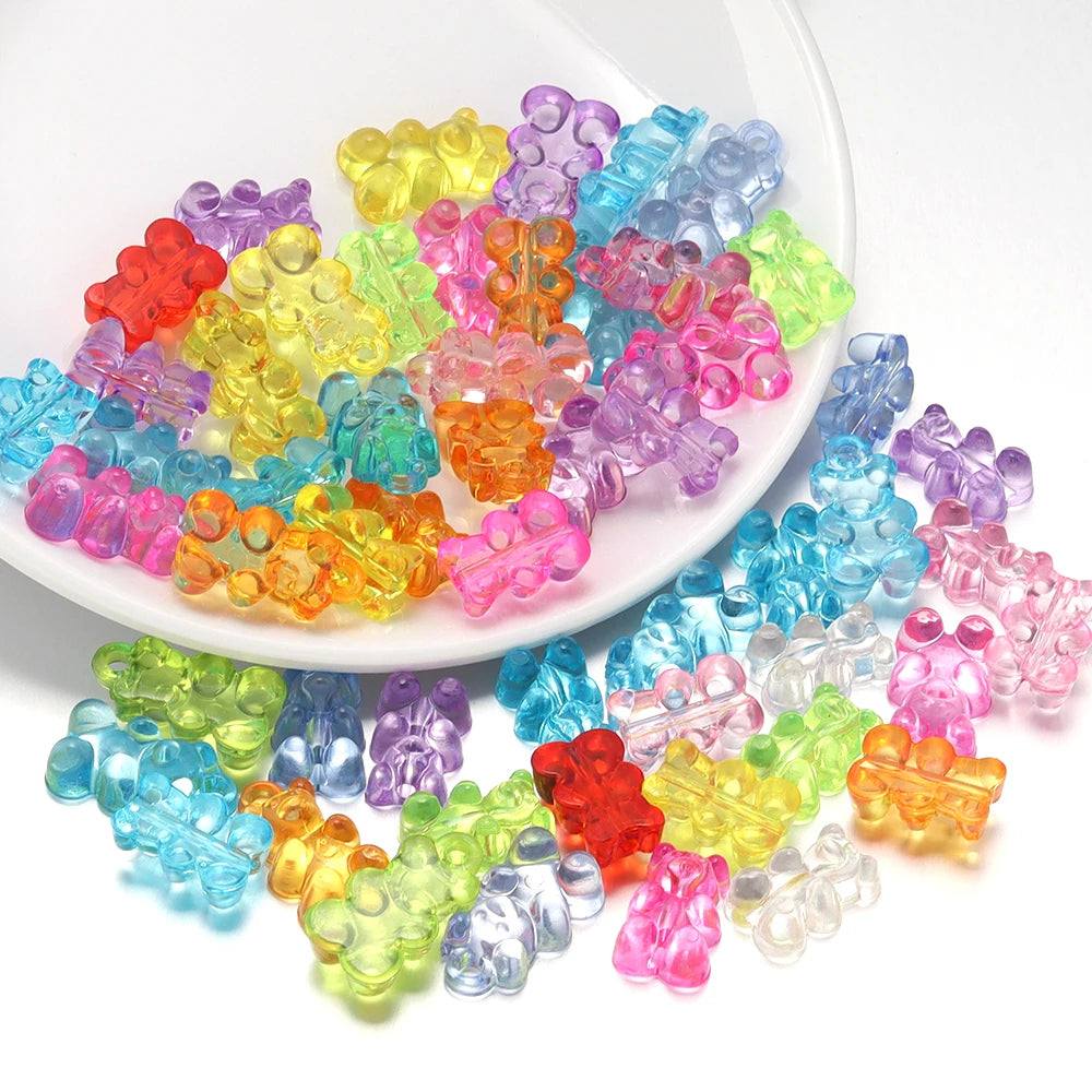 Colorful Gummy Bear Acrylic Beads for DIY Jewelry Making