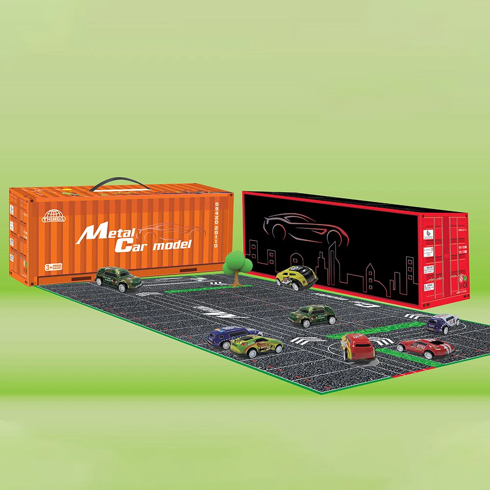 Mini Pull-Back Toy Car Set with Storage Case