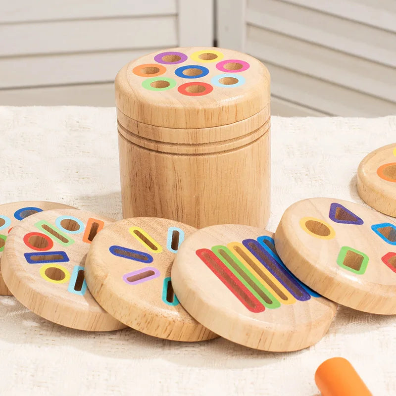 Wooden Montessori Color Sorting Toy for Toddlers