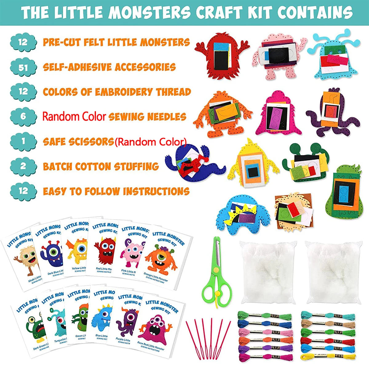 DIY Felt Sewing Craft Kit for Kids – Forest Creatures Plush Toy Making Set