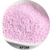 A pile of pink 1.5mm solid glass seed beads for jewelry and craft.