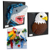3D Mosaic Art Building Block Set — Shark, Eagle & Parrot Designs