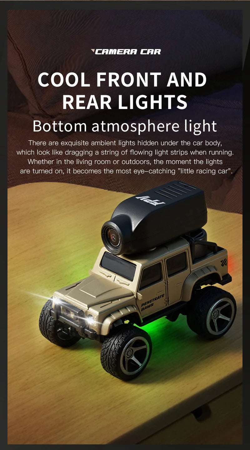 Mini RC Climbing Car with HD Camera and LED Lights