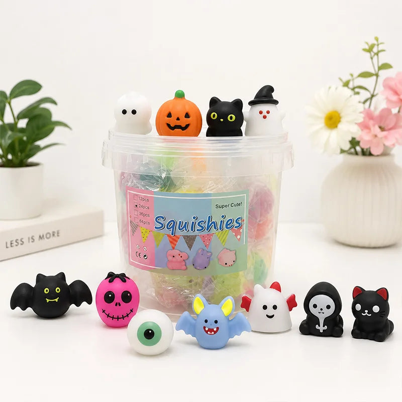 Halloween Mochi Squishy Toys – Soft Pumpkin, Ghost & Bat Stress Relievers