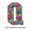 A floral letter O patch made of fabric for DIY clothing and accessories