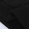 Black ribbed pullover hoodie shown in a close-up, folded texture.