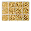 Gold & Silver Round Bead Assortment for DIY Jewelry Making